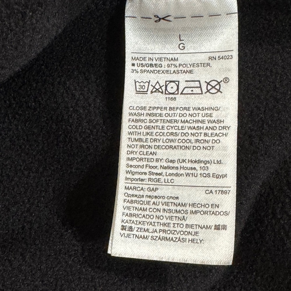 GapFit  Black Performance Pullover Hoodie Reflective Trim Thumbholes Size L - Picture 4 of 5